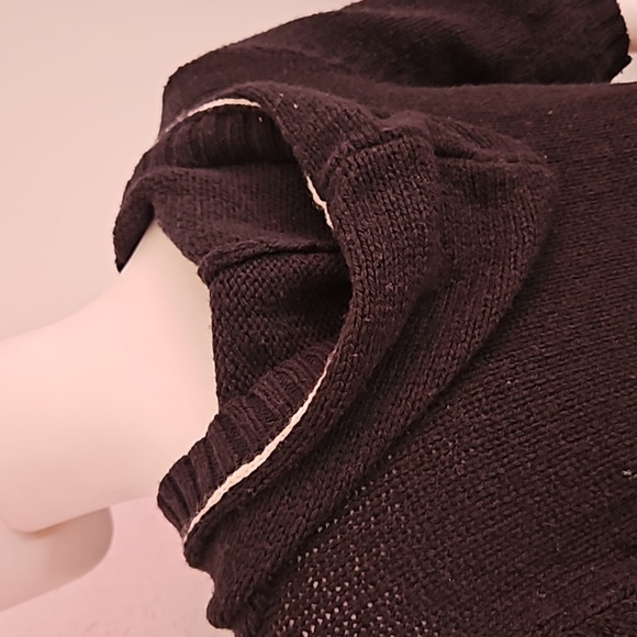 SO WEAR IT DECLARE IT Black Monochrome Wool Cropped Baddie Hoodie Cardigan - Picture 6 of 9